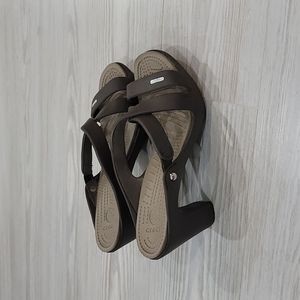 Dark Taupe Crocs Heels